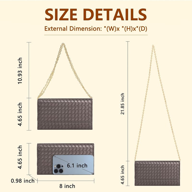 UU Crossbody Bags for Women, Small Bag with Removable Chain, Card Slots & Phone Pocket - Lightweight Purse Wallet (8 Colors) - Image 2
